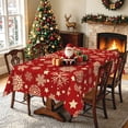 thumbnail image 4 of Nanqianyi Christmas Waterproof Red Tablecloth,Star Snowflake Rectangle Table Cover For Dining Party Decor,60"x120", 4 of 6