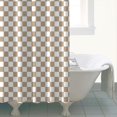 thumbnail image 4 of Beige and White Checkerboard Pattern Shower Curtain 72"x72" ,Bathroom Decorative Shower Curtains Set with 12 Hooks,Modern Waterproof Washable Shower Curtain, 4 of 6