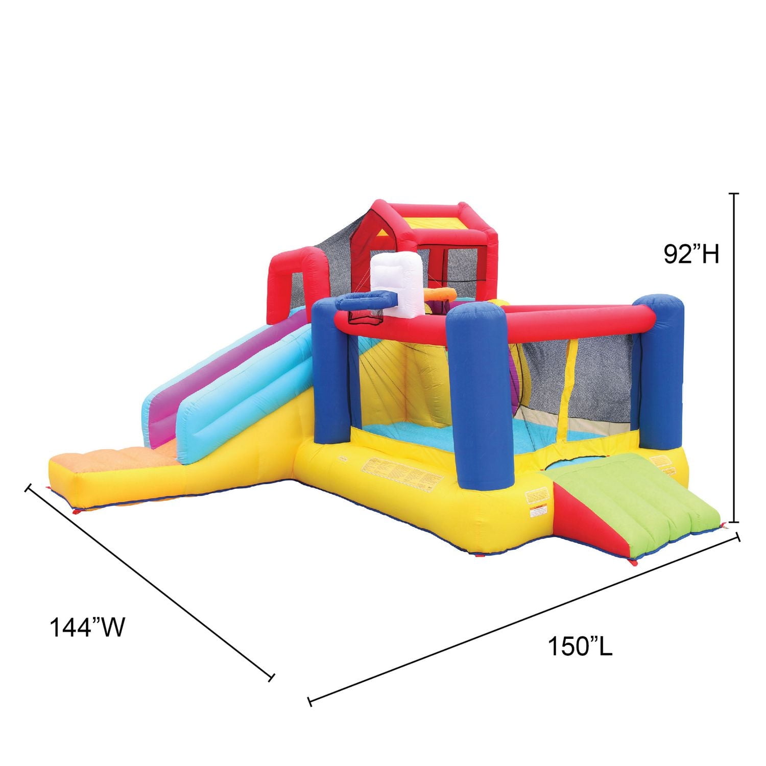 BANZAI Giant Inflatable Climb 'N Bounce Clubhouse Bouncy Castle with Slide