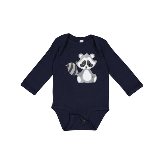 Inktastic Cute Woodland Animal Raccoon Boys or Girls Long Sleeve Baby Bodysuit