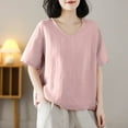 thumbnail image 6 of Lenago Casual T-Shirts for Women Breathable Fabric Womens Top Crew Neck Loose Fit Shirts Casual Homewear Ideal Plus Size S-XXXL Gifts for Women, 6 of 7