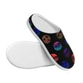 thumbnail image 3 of Fotbe 80s Style Palm Trees Pattern Women's Fuzzy Curly Fur Memory Foam Loafer Slippers Indoor Outdoor Slippers Winter Home Shoes-37/38, 3 of 7