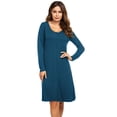 thumbnail image 4 of Ekouaer Button Down Nightgown for Women Long Sleeve Sleepwear V Neck Nightshirt Boyfriend Pajama Dress Sleep Dress, 4 of 6