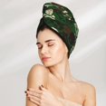 thumbnail image 2 of Yiaed Camouflage Skull Print Hair Cap with Button,Coral Fleece Hair Towel Wrap for Women Wet Hair,Quick Dry Turban for Wet Hair Long Thick Hair, 2 of 5