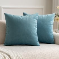 Knubmt Set of 2 Decorative Velvet Throw Pillow Covers with Zipper, Solid Color Pillow Covers Cushion Covers for Couch, Sofa, Chair, 18x18inch