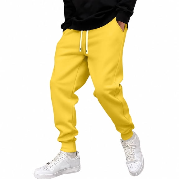 Domuza Sweatpants for Men Baggy Essentials Plain Drawstring Elastic Waist Joggers Athletic Pants with Pockets Travel Outdoor