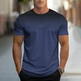 thumbnail image 2 of FRSASU Men's Summer Shirts Casual Short Sleeve Crewneck Tops Stylish Gradient Color Athletic Comfort Basic T-Shirt Navy, 2 of 5