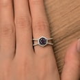 thumbnail image 4 of round cut alexandrite ring engagement ring June birthstone 14K Solid White Gold Ring wedding ring, 4 of 4
