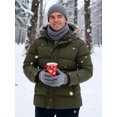thumbnail image 4 of Wantdo Men's Coat Waterproof Winter Coat Heavyweight Winter Jacket with Hood Army Green XL, 4 of 8