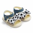 thumbnail image 4 of Xfvqtps Infant Girls Sandals Bowknot Polka Dots Buckle Open Toe Non Slip Soft Sole Rubber Prewalker Toddler Shoes Baby Girls Cute Fashion Rhinestones Weave Hollow Out Sandals White, 4 of 9