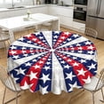 thumbnail image 4 of Nappe Ronde en Polyester, Imperméable, Résistante aux Taches, Réutilisable et Lavable, Housse de Table pour Fête Independence Day, Multicolore, 152 cm, 4 of 6
