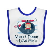 Inktastic Nana and Poppy Love Me Boys Baby Bib