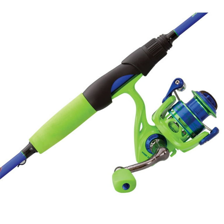 Lew's Wally Marshall Speed Shooter Spinning Reel and Fishing Rod Combo,  6-Foot 6-Inch Rod, Size 100 Reel, Green/Blue