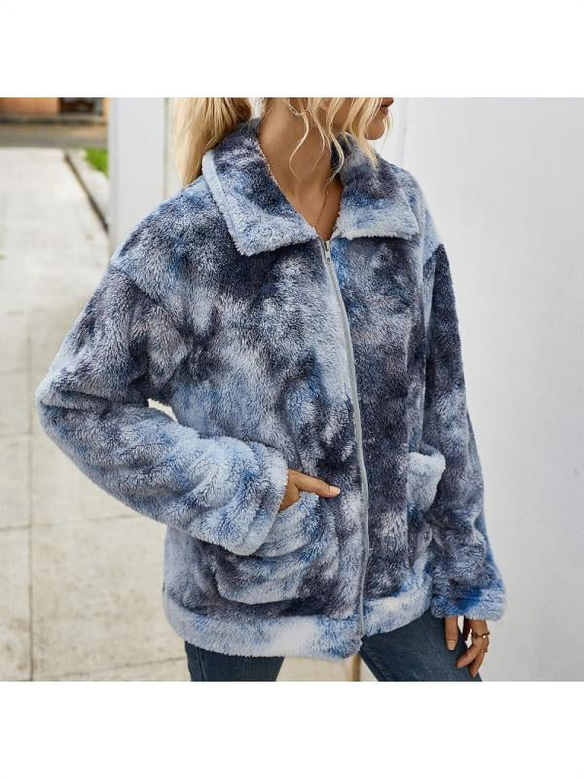 Luxsea Women Autumn Casual Ladies Fashion Tie Dye Jacket With Pocket Daily Coats - image 2 of 7