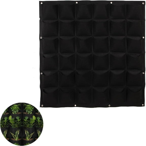 36 Pocket Vertical Garden Planter,Hanging Wall Planters for Outdoor Plants,Wall Propagation Planters for Herbs, Vegetables, Flowers, Succulents, and Plants,Black