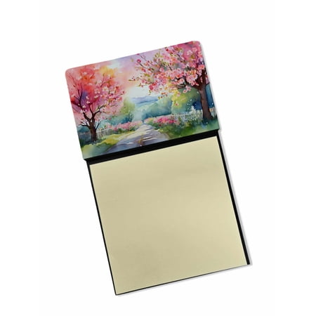 Michigan Apple Blossoms in Watercolor Sticky Note Holder 3.25 in x 5.25 in