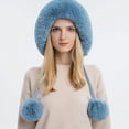 thumbnail image 3 of Herrnalise Women's And Winter Pullover Cap, Wool Ball, Outdoor Thickened Plush, Cold Insulation, Solid Color Knitted Hat, 3 of 5