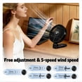 thumbnail image 5 of 6 inch Large Rechargeable Handheld Fan - 5-Speed Personal Fan with LCD, 180° Foldable Desk Fan with Hook for Travel, Office, Camping, 5 of 10