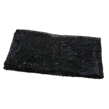 

Sequins Tablecloth Round Polyester Table Cloth 47 Table Cover Mats Black