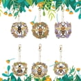 thumbnail image 2 of 6 uds llavero con pintura de diamante flor abeja doble cara ala de Ángel forma especial, 2 of 9