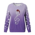 thumbnail image 4 of Zylarhe Girls Hoodies & Sweatshirts Christmas Cozy Pullover Sweater for Kids Casual Fashion 7-8 Years Purple, 4 of 4