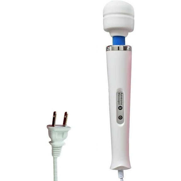 Wired Powerful Handheld Electric Back Massager, Strong Personal Magic Vibrations Massage for Sports Recovery, Muscle Aches, Body Pain (White-US)