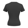 thumbnail image 5 of SHITINN Women's Fashion T Shirt Slim Fit Short Sleeve Round Neck Top for Casual Yoga Workout Dail Womens Short Sleeve Tops Summer Top Women Womens Clothes, 5 of 5