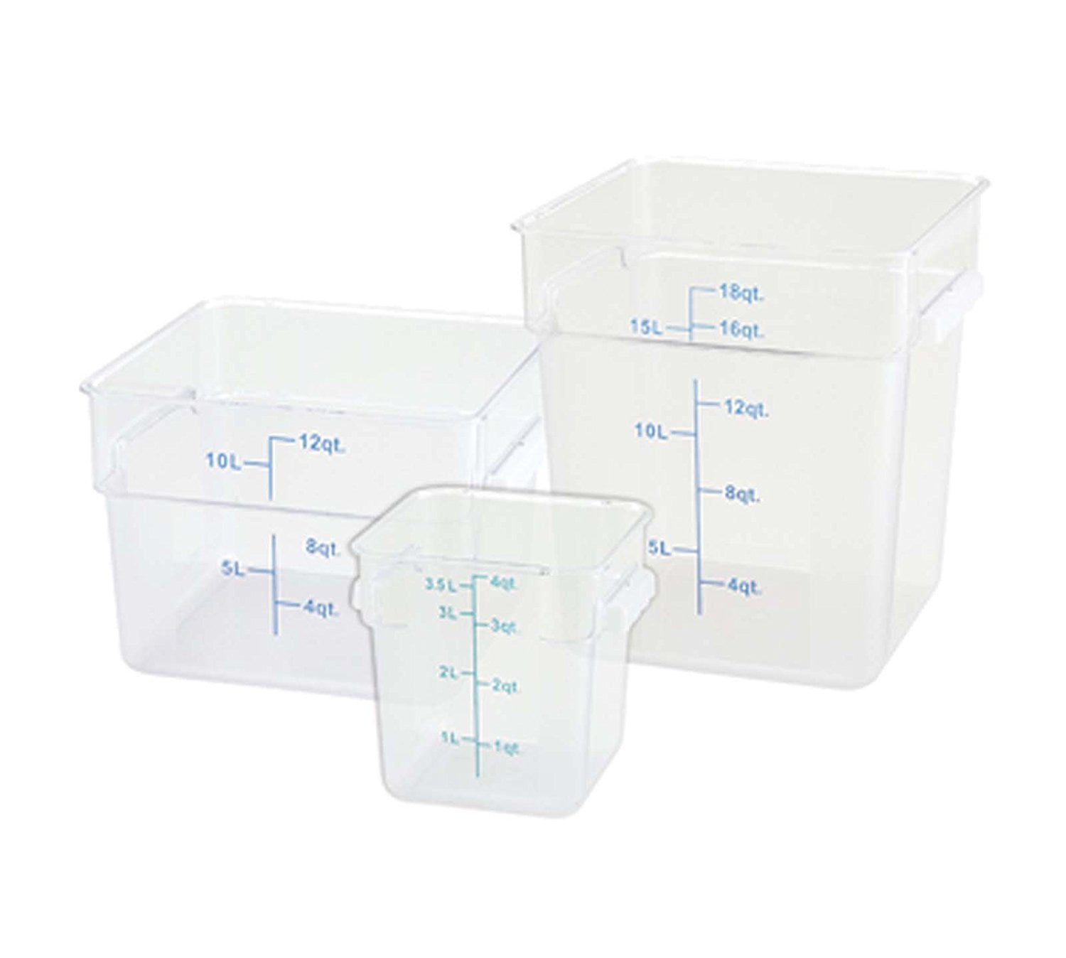 Photo 1 of ** only one** Winco PTSC-8 Storage Container, 8 Qt, 8.86 X 9.06, Square, W/ Graduation Markings In Liters