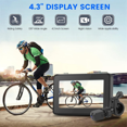 thumbnail image 3 of 1080P Bike Bicycle Mirror,Bicycle Rear View Camera 4.3In Screen Night Vision Handlebar Camera for Bicycle Mountain Bike,1 * Monitor 1 * Camera 1 * USB Cable 1 * Mount set,Black, 3 of 8