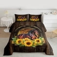 thumbnail image 2 of Homewish Retro Rustic Horseshoe Bedding Comforter Set,Farm Animal Horse Twin Comforter Sets,Country Floral Sunflower Bedding Set For Kids,Microfiber Bedroom Decor Reversible,2-Piece, 2 of 8