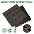 thumbnail image 4 of 9 PCS Heavy-Duty & Recyclable Wood-Plastic Interlocking Deck Tiles 11.8" x 11.8"- Outdoor and Indoor for Patio, Balcony, Porch, Backyard, Bedroom (Coffee), 4 of 8