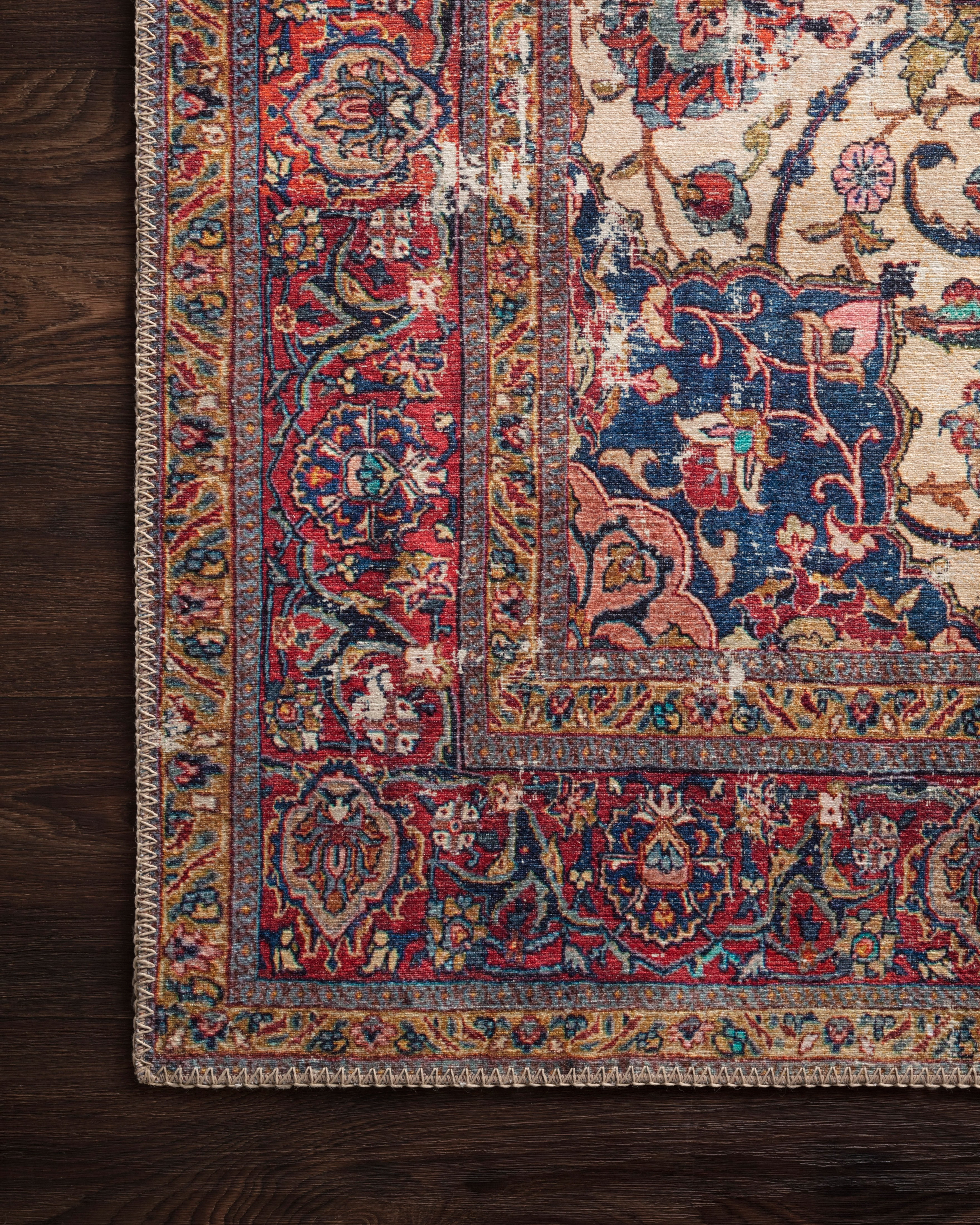 Loloi II Loren Collection LQ-11 Sand / Multi Oriental Area Rug 3'-6" x 5'-6"