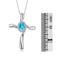 thumbnail image 4 of RYLOS Necklace White Gold 14K Cross Necklace Gemstone &  Diamonds Pendant With 18" Chain 7X5MM Blue Topaz December Birthstone Womens Jewelry Gold Necklace, 4 of 8