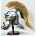 thumbnail image 5 of Roman Centurion Medieval Helmet Officer Armor Warrior Helmet Leather Liner with Yellow Plume, 5 of 7