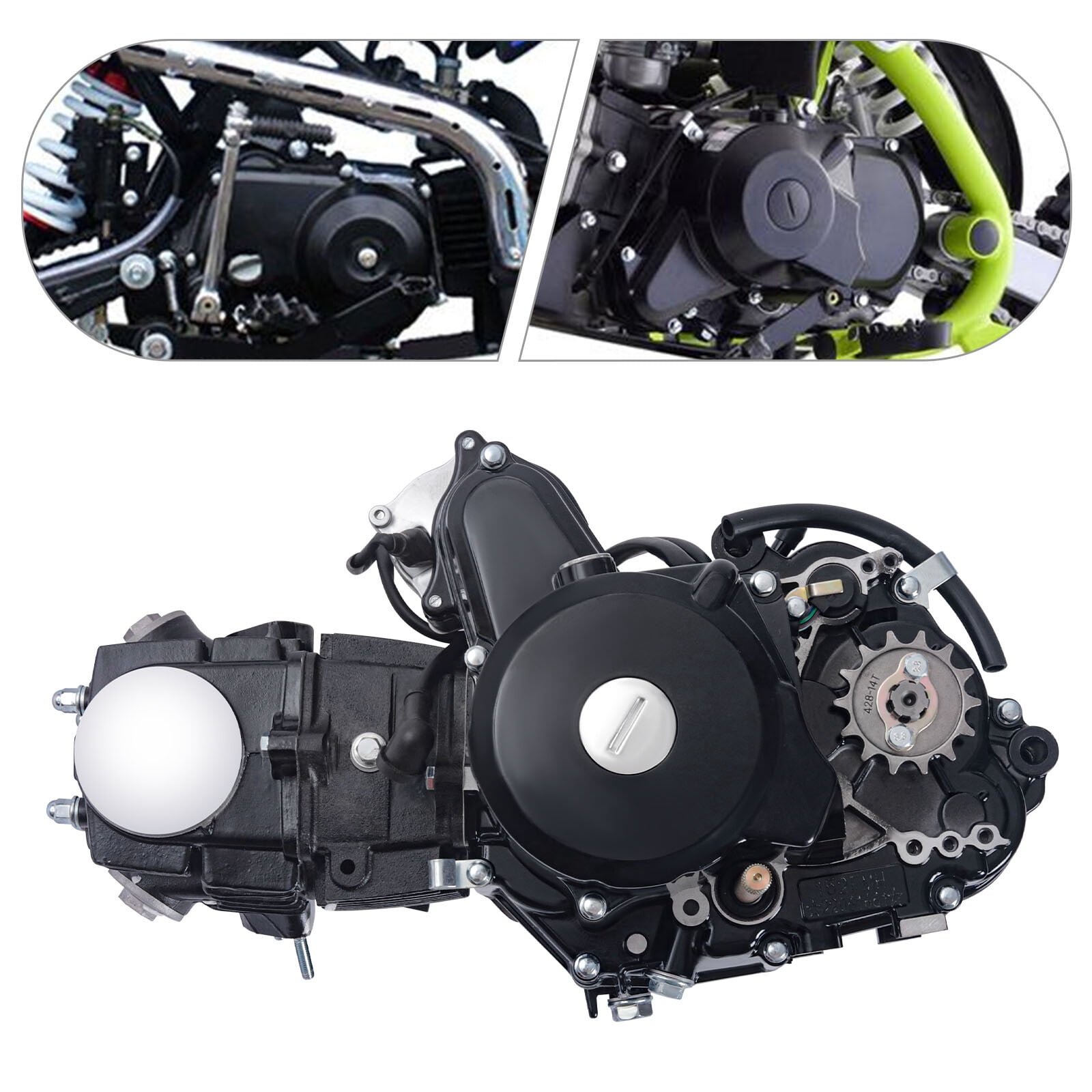 110CC Engine 4 Speed Motor ATV Pit Dirt Bike Semi-Auto Engine Motor Kick Start Carburetor Bike with Reverse Electric Start ForHonda CRF50 CRF70 XR50 XR70 Z50 Z50R CT70
