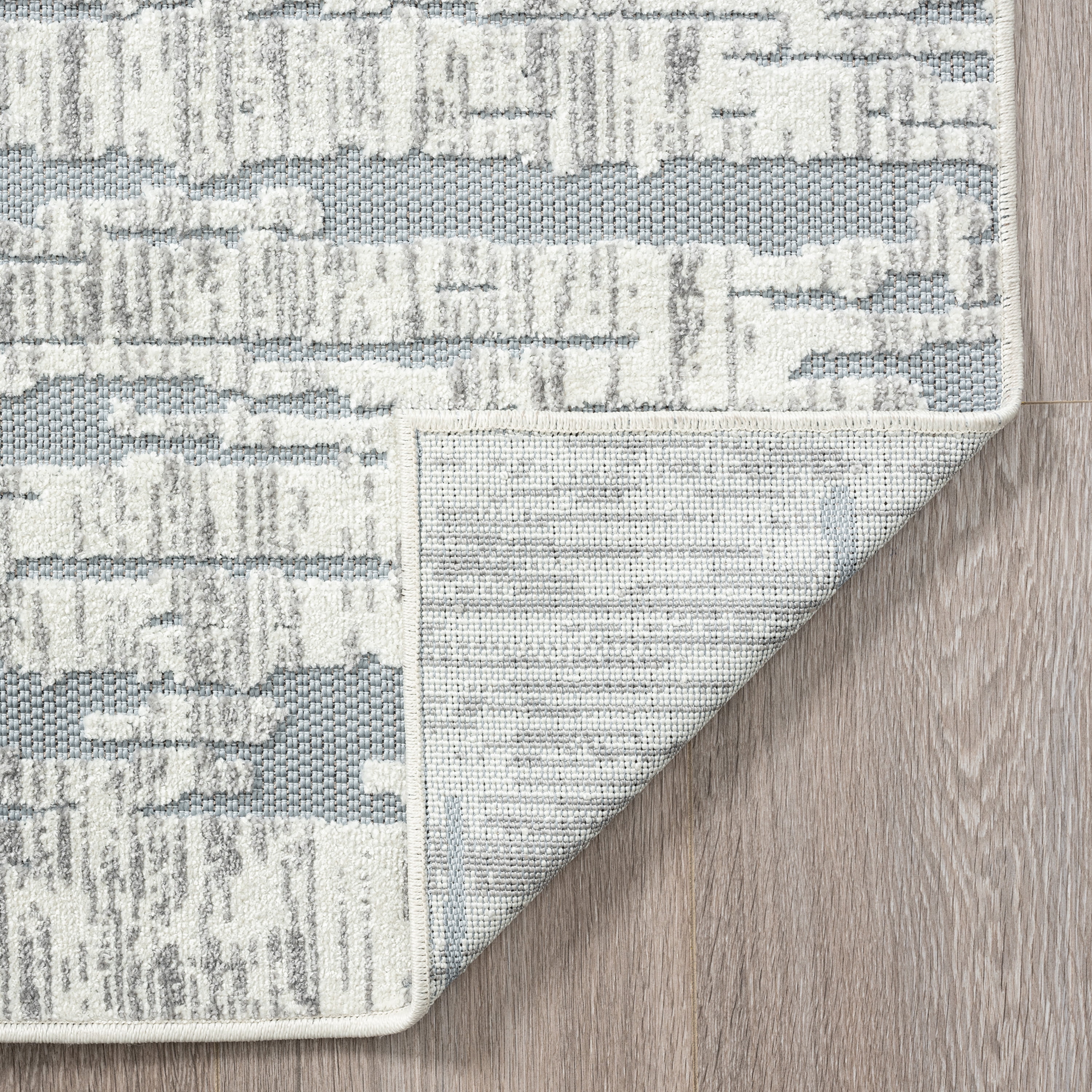 Bliss Rugs Modern Abstarct Indoor Outdoor Runner Rugs for Patio, Hallway, Entryway, Deck, Blue ,2' x 8'