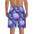 thumbnail image 3 of KLL White Skull Flower Men's Casual Summer Beach Shorts Hawaiian Shorts with Pockets-Small, 3 of 5