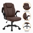 thumbnail image 5 of GASEE Leather Office Chair, Big and Tall Office Chair 400LBS Wide Seat Ergonomic Computer Desk Chair High Back Executive Leather Chair Adjustable Task Chair Lumbar Back with 1-Year Warranty, Brown, 5 of 12