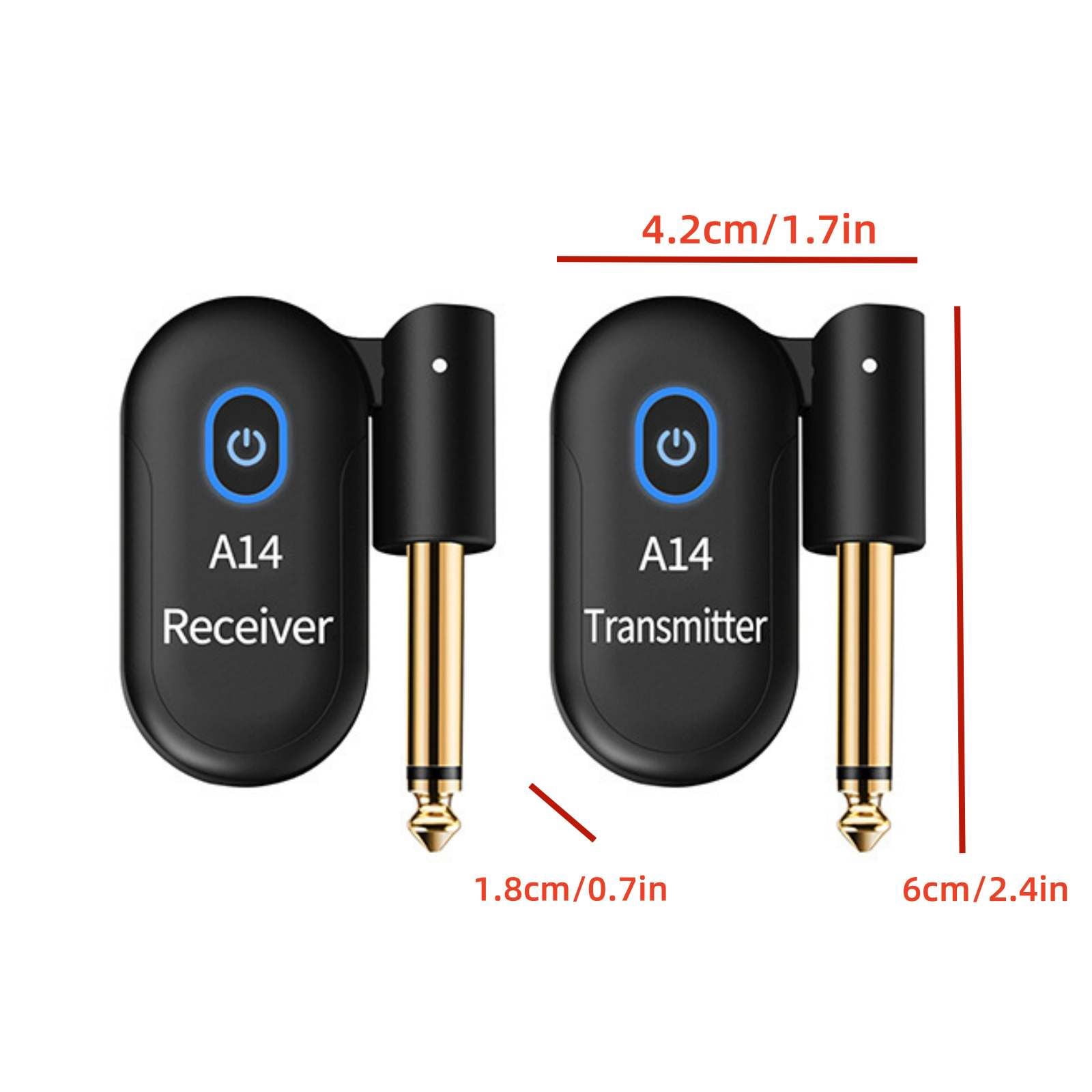 GUYUTING Plug and Play A14 Wireless Guitar System for Instruments with 6 35mm Jacks and 30m Transmission Distance