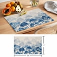 thumbnail image 6 of Navy Blue Forest Placemats Set of 6 Rustic Botanical Tree Scenery Beige Place Mats Indoor Wipeable Table Mats Washable Cloth Dining Table Placemats for Kitchen Holiday Party Home Decor 13x19 Inch, 6 of 9