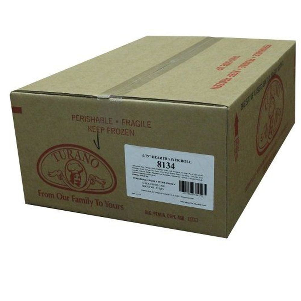 Turano Baking Hilltop Hearth Baked Unsliced Roll - 6 per pack - 12 packs per case.