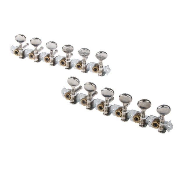 Yeacher 6 pièces chevilles d'accordage de cordes de guitare accordeurs semi- fermés têtes de machine accordeurs pour guitare électrique guitare  acoustique (6 droite, argent) 