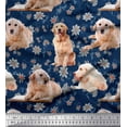 thumbnail image 1 of Soimoi Velvet Fabric Floral,Book & Golden Retriever Dog Print Fabric by Yard 58 Inch Wide, 1 of 1