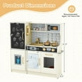 thumbnail image 3 of Costway Kid’s Pretend Play Kitchen Toddler Kitchen Playset with Blackboard Gray, 3 of 11