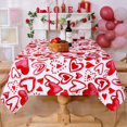 thumbnail image 4 of Valentine''s Day Table Cloth Rectangle 60 x 84 Inch, Red Love Heart Table Cloth, Romantic Heart Tablecloths, Waterproof Polyester Spillproof Tablecloth for Valentines Wedding Party Decoration, 4 of 6
