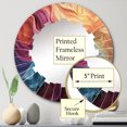 thumbnail image 3 of Designart "Chromatic Swirls Opt Art wall decor" Modern Round Wall Mirror - Abstract Oval Printed Decorative Oversized Mirror - Multiple Color Options, 3 of 4
