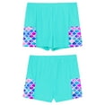 thumbnail image 5 of renvena Kids Girls High Waist Swim Shorts Ruffles Side Athletic Trunks Summer Hot Bottoms Green Blue 6, 5 of 7