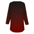 thumbnail image 4 of Red Womens Tops 3/4 Length Sleeve Womens Tops 2025 Spring Neck Casual Print Tunic T Shirts Three Quarter Length Womens Tops Shirts for Women, 4 of 5