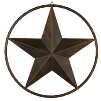 17" Metal Barn Star Circle Rustic Style Decorative Vintage Texas Lone Star Dark Brown Western Home Wall DecorWall decor, 3d wall, Home