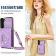 thumbnail image 4 of for Samsung Galaxy S23 Crossbody Wallet Case for Women, Bling Glitter PU Leather Phone Case with RFID Blocking Card Holder Cover for Samsung Galaxy S23 SZ Purple, 4 of 18